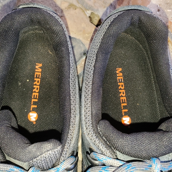 Mens Merrell grey/blue accent hiking shoes size 8 - Picture 3 of 7